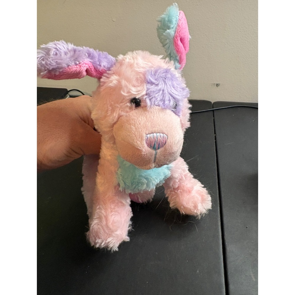 Ganz Webkinz Cotton Candy Puppy Pink Purple Blue Pastel Plush Dog Stuffed Animal